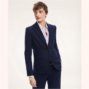 NWT $498 BROOKS BROTHERS NAVY SHADOW STRIPE BLAZER - SIZE 4